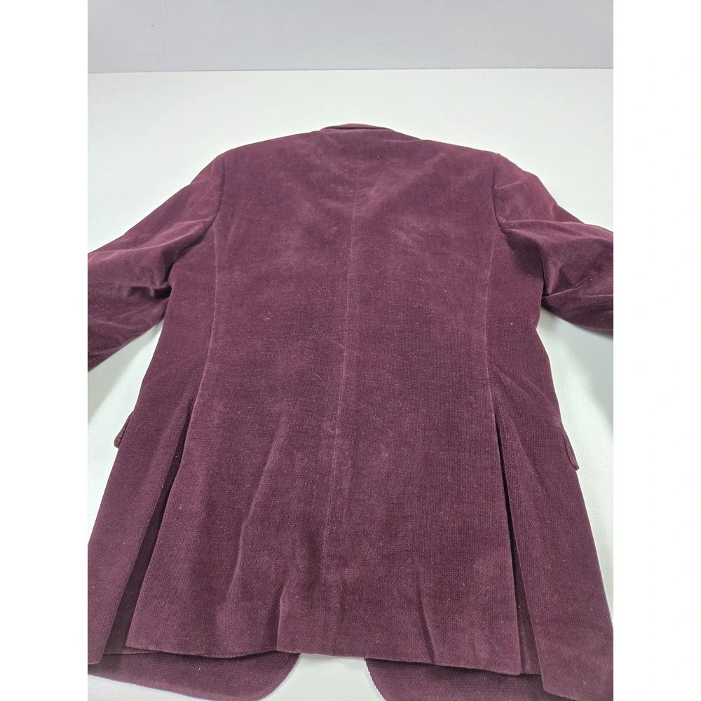 Ermenegildo Zegna Blazer Mens 40R Burgundy Corduroy Cashco Cashmere Blend - Picture 9 of 14